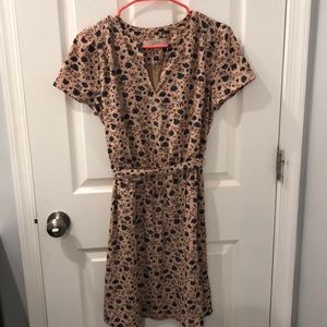 LOFT Split Neck Flower Pattern Dress Size Small